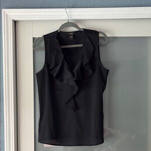 Ann Taylor Black Ruffled Blouse